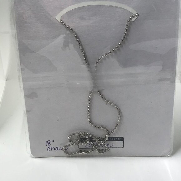 NEW Pendent Necklace with a  photo of feather and 2 charms; silver 18" chain - Picture 6 of 7